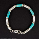 Tuerkis Arizona und Silber Zylinder - Bracelet